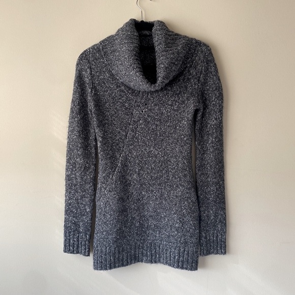 Jenni Kayne Wool Cashmere Marled Cowl Turtleneck Longline Sweater size XS - Picture 2 of 7